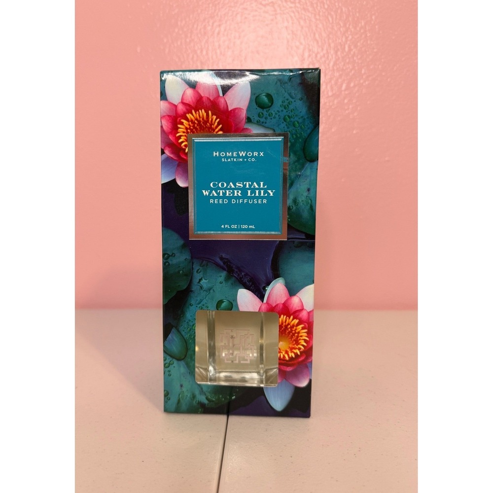 HomeWorx Slatkin & Co Coastal Water Lily Reed Diffuser 4oz Floral Home Fragrance
